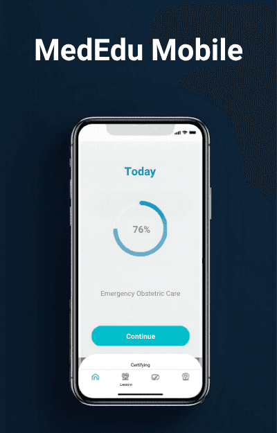 Canva-designed MedEdu Mobile app mockup